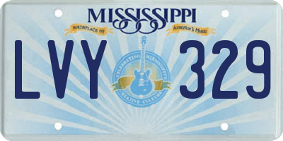 MS license plate LVY329