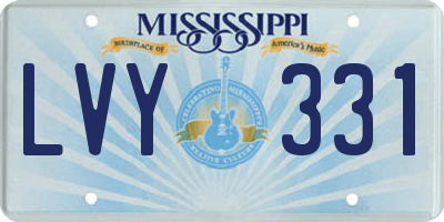 MS license plate LVY331
