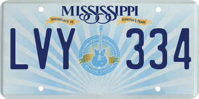 MS license plate LVY334