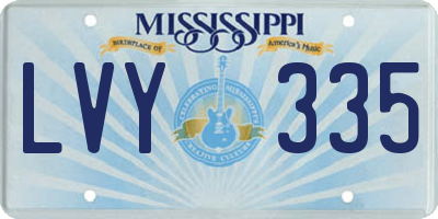 MS license plate LVY335