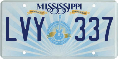 MS license plate LVY337