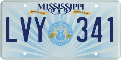 MS license plate LVY341