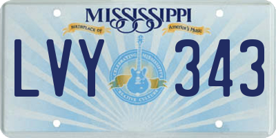 MS license plate LVY343