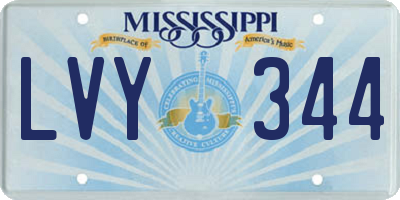 MS license plate LVY344