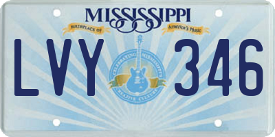 MS license plate LVY346