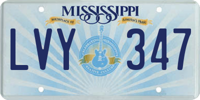 MS license plate LVY347