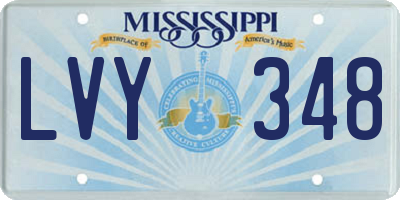 MS license plate LVY348