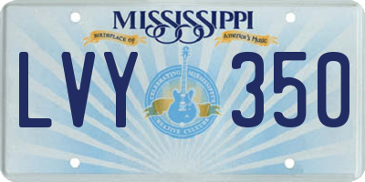 MS license plate LVY350