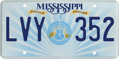 MS license plate LVY352