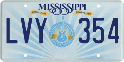 MS license plate LVY354