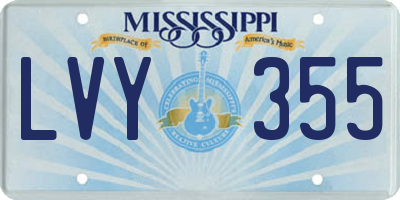 MS license plate LVY355