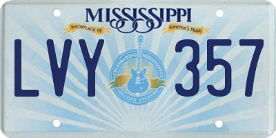 MS license plate LVY357
