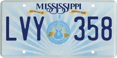 MS license plate LVY358