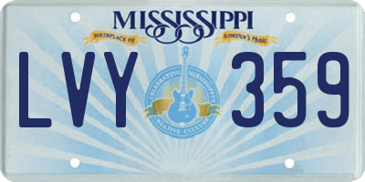 MS license plate LVY359