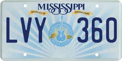 MS license plate LVY360