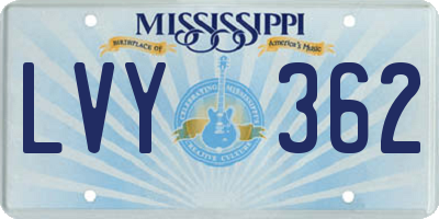 MS license plate LVY362
