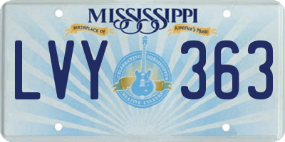 MS license plate LVY363