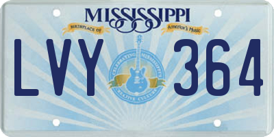 MS license plate LVY364