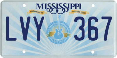 MS license plate LVY367