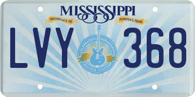 MS license plate LVY368
