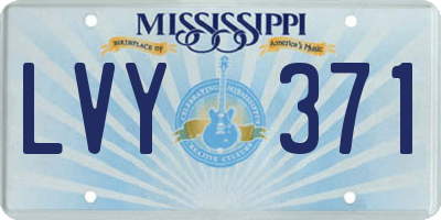 MS license plate LVY371