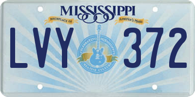 MS license plate LVY372