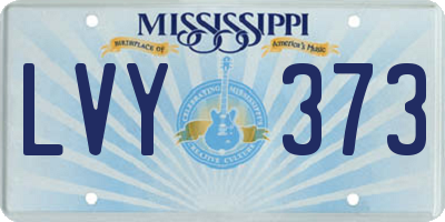 MS license plate LVY373