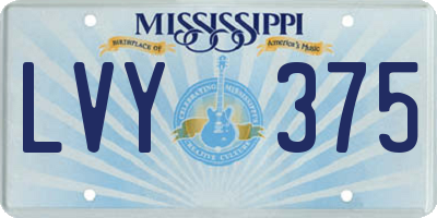 MS license plate LVY375