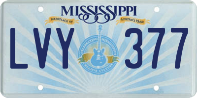 MS license plate LVY377