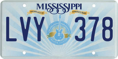 MS license plate LVY378