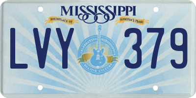 MS license plate LVY379