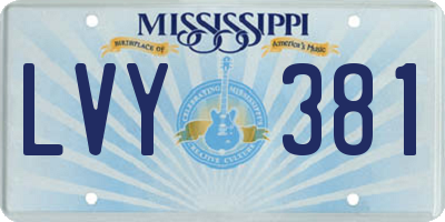 MS license plate LVY381