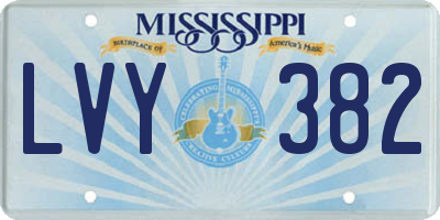 MS license plate LVY382