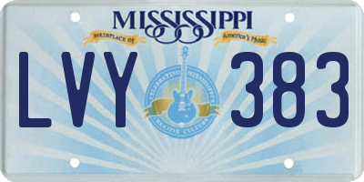 MS license plate LVY383