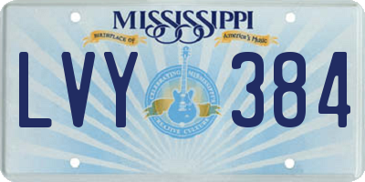 MS license plate LVY384