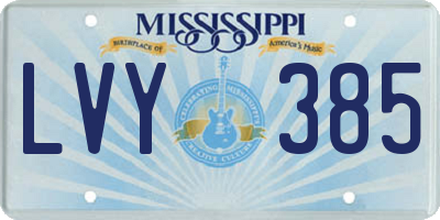 MS license plate LVY385