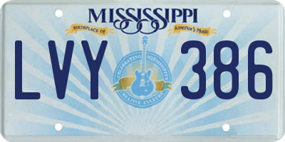 MS license plate LVY386