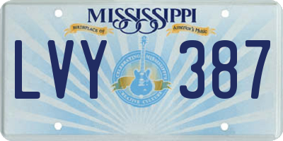 MS license plate LVY387
