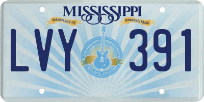 MS license plate LVY391