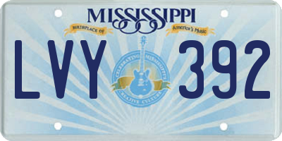 MS license plate LVY392