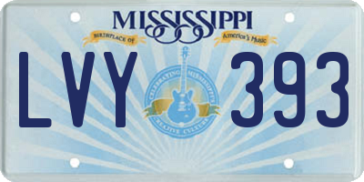 MS license plate LVY393