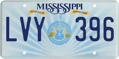 MS license plate LVY396