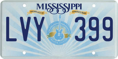 MS license plate LVY399