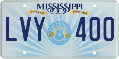 MS license plate LVY400