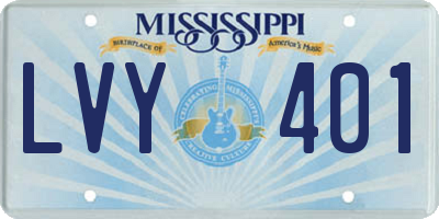 MS license plate LVY401