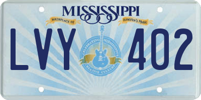 MS license plate LVY402