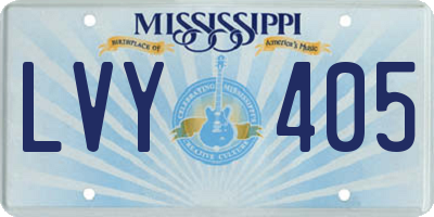 MS license plate LVY405