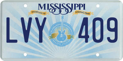 MS license plate LVY409