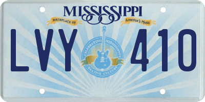 MS license plate LVY410