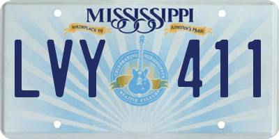 MS license plate LVY411